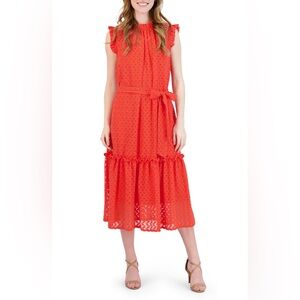 Julia Jordan Vibrant Orange Midi Dress